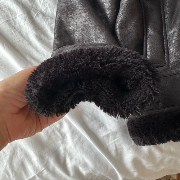 ASOS Back Faux Fur Biker Jacket Size 10 UK/ 6 US MED - Picture 4 of 8